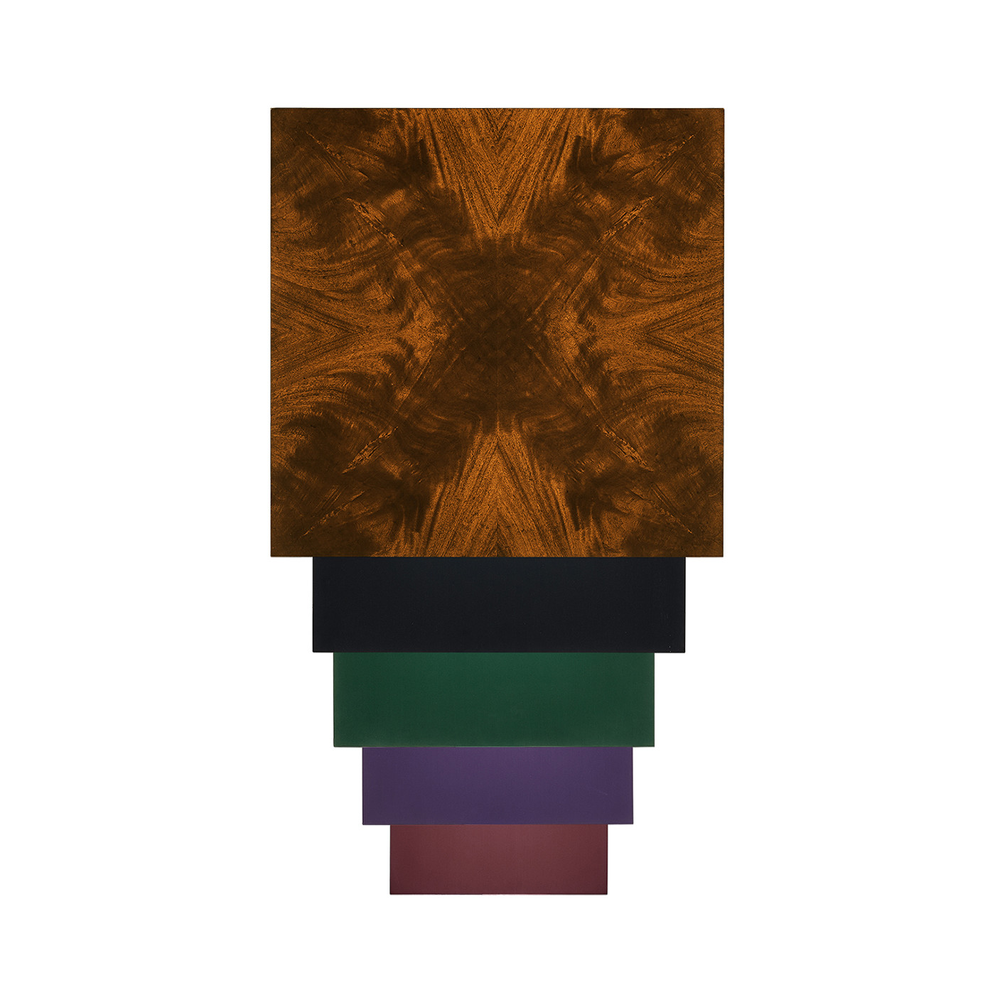 Mahogany and Hammered Iron Coloured Nest of Tables