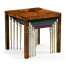 Mahogany and Hammered Iron Coloured Nest of Tables
