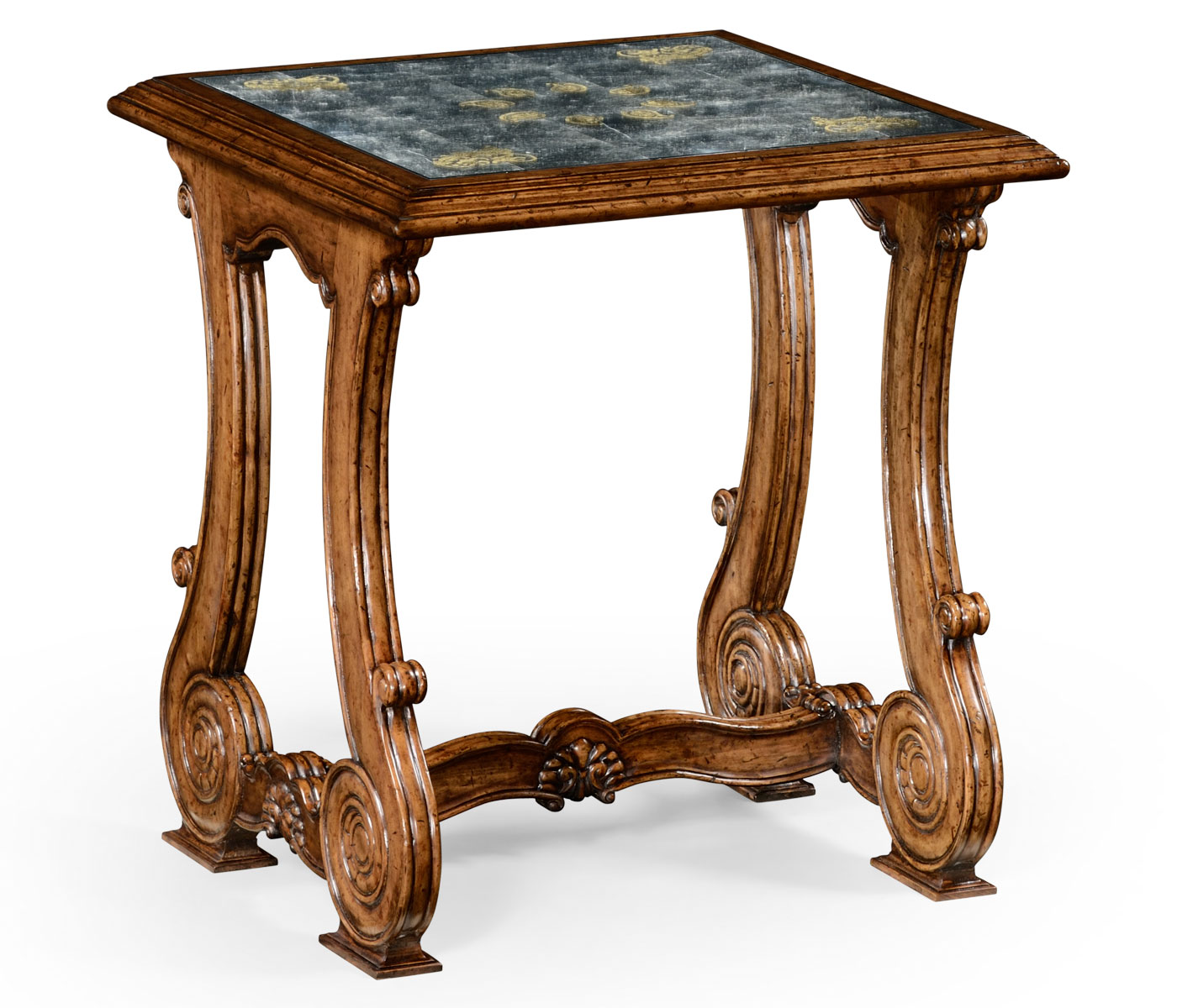 Paisley églomisé French provincial style side table