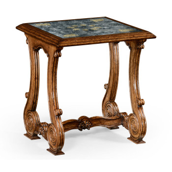 Paisley églomisé French provincial style side table