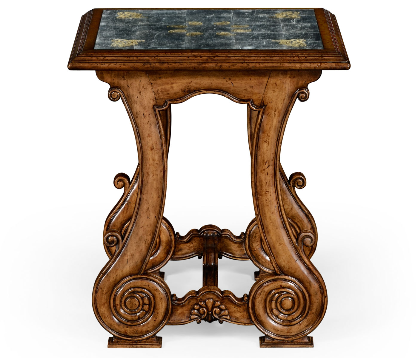 Paisley églomisé French provincial style side table