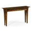 Craftsman's mahogany console with herringbone inlay detail