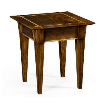 Craftsman's mahogany side table with herringbone inlay detail
