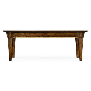 Craftsman's mahogany coffee table with herringbone inlay detail