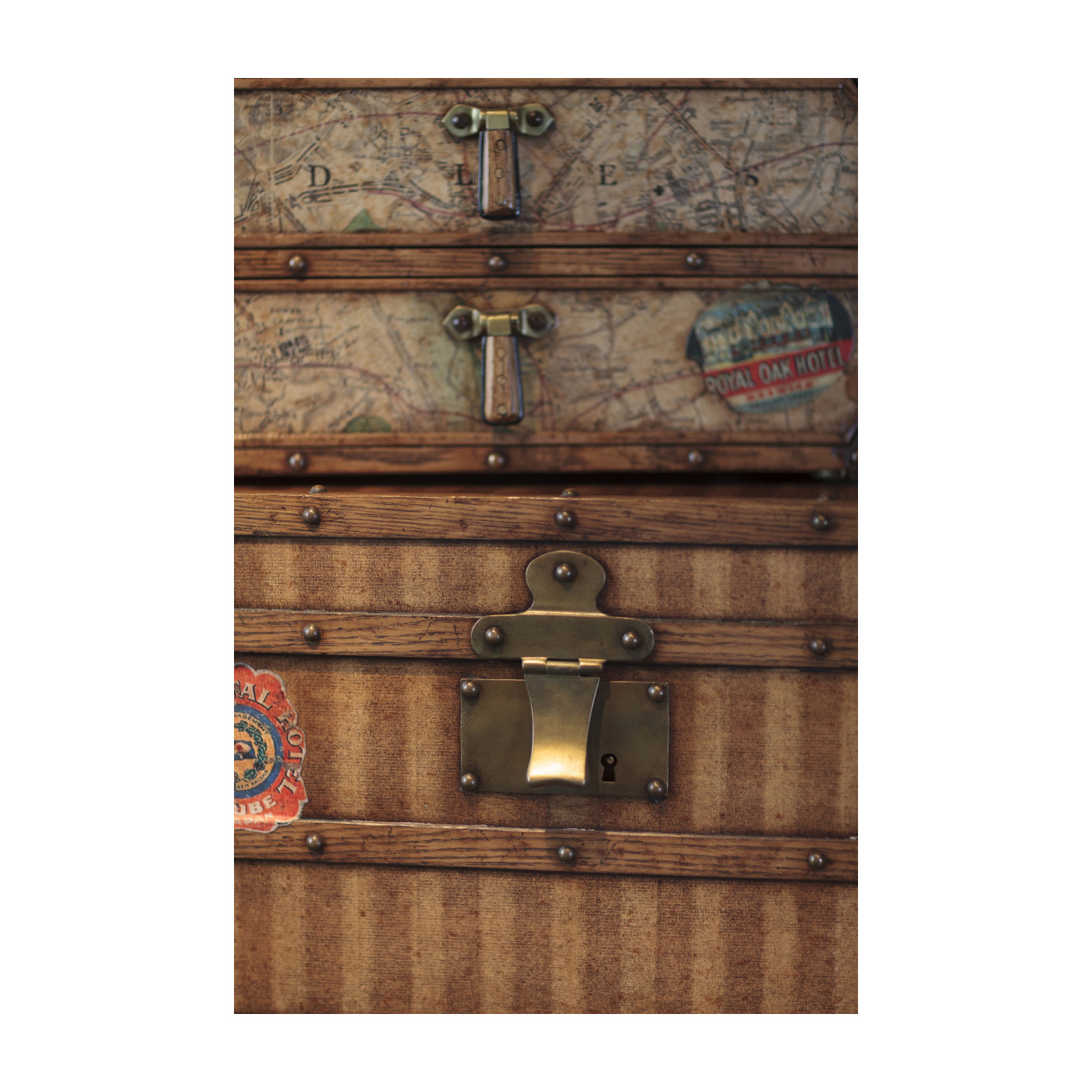 Travel Trunk Style Desktop Chest