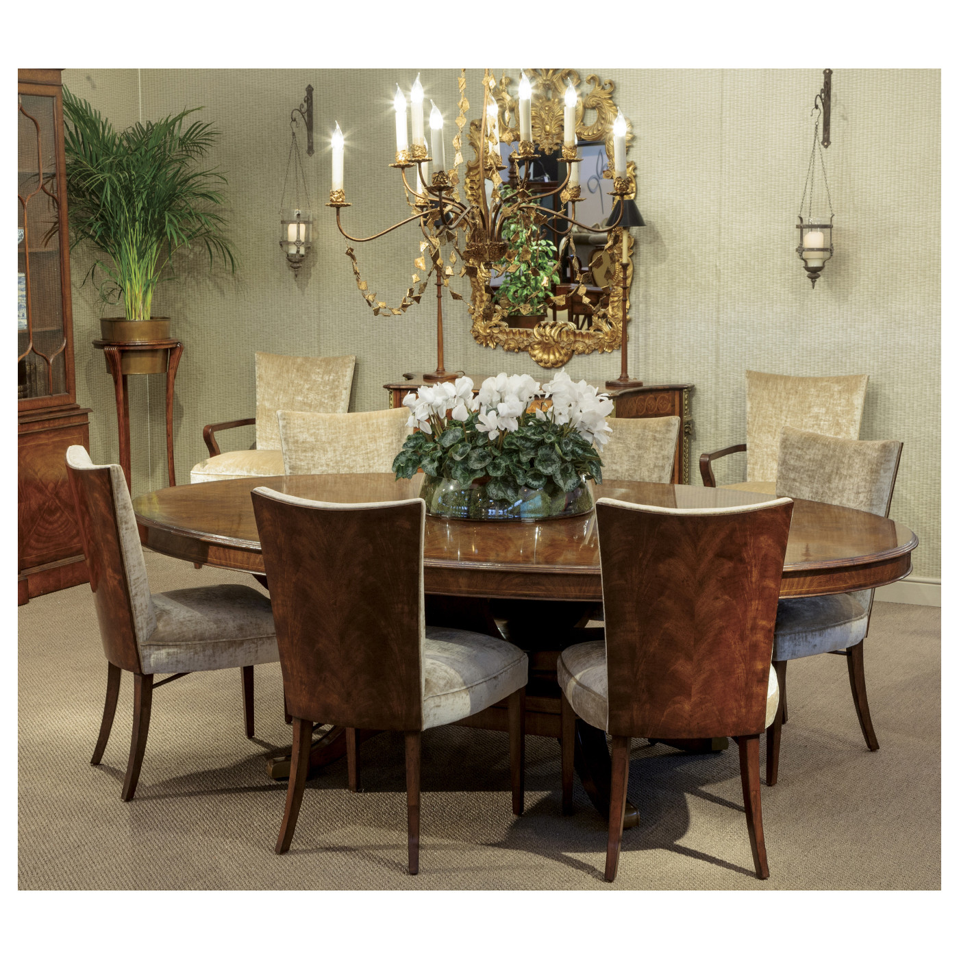 Biedermeier Style Walnut Dining Arm Chair