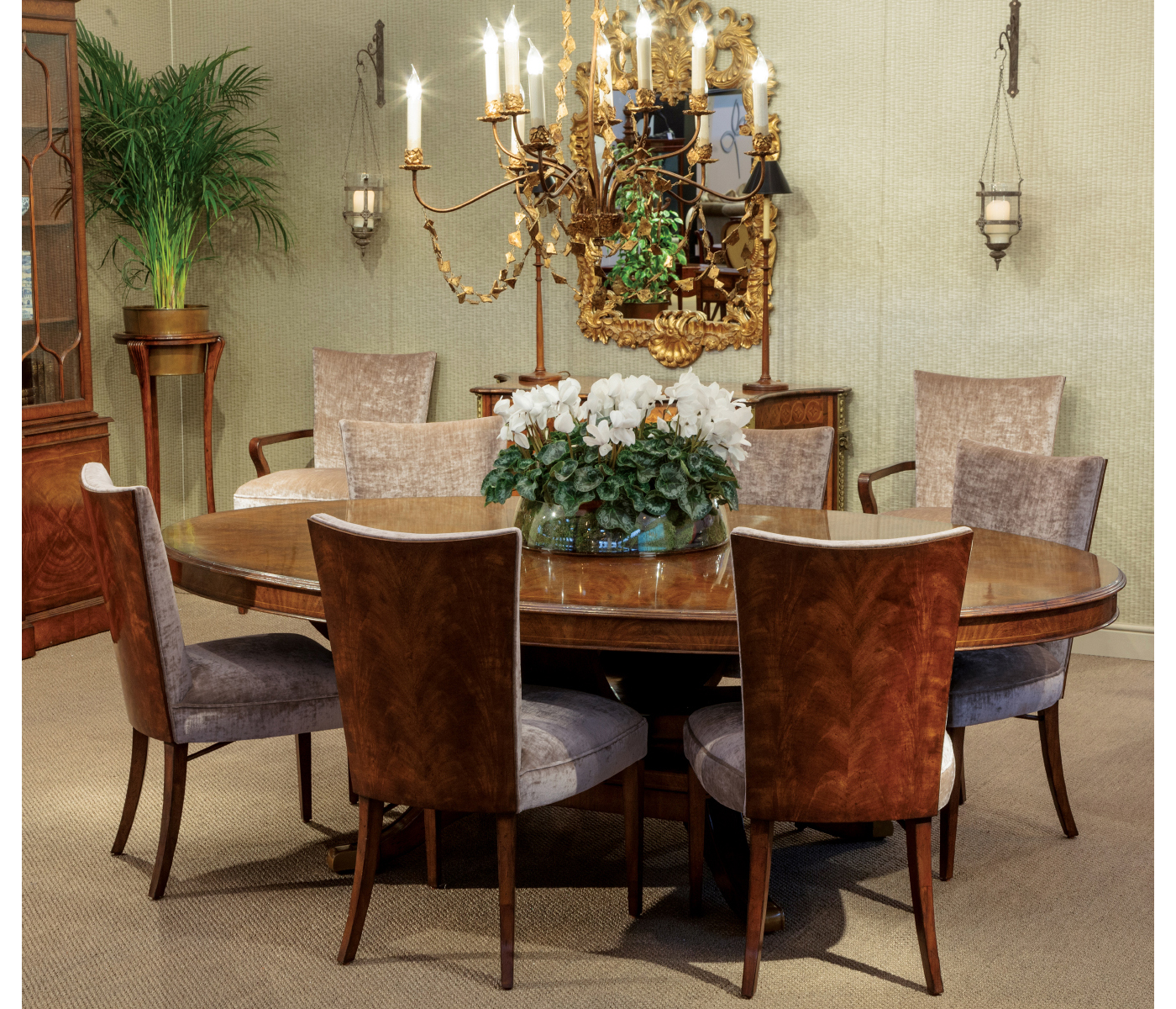 Biedermeier Style Walnut Dining Side Chair