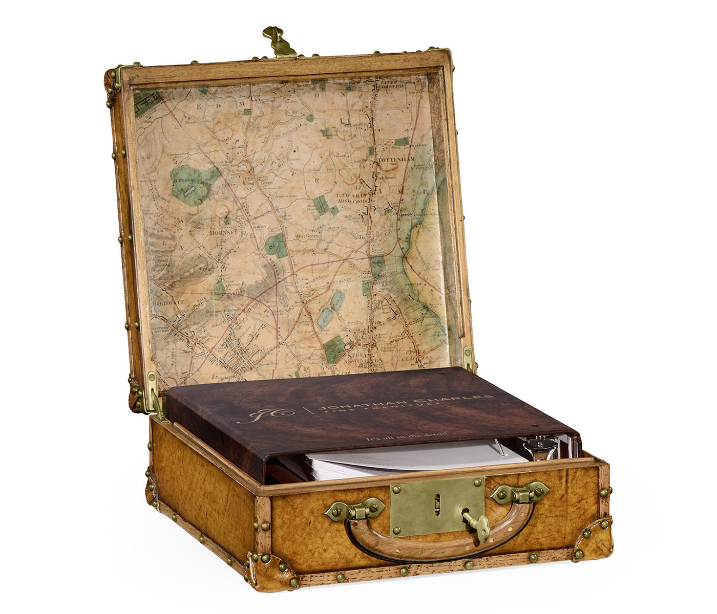 Travel trunk style catalogue box (with JC catalogue inside)