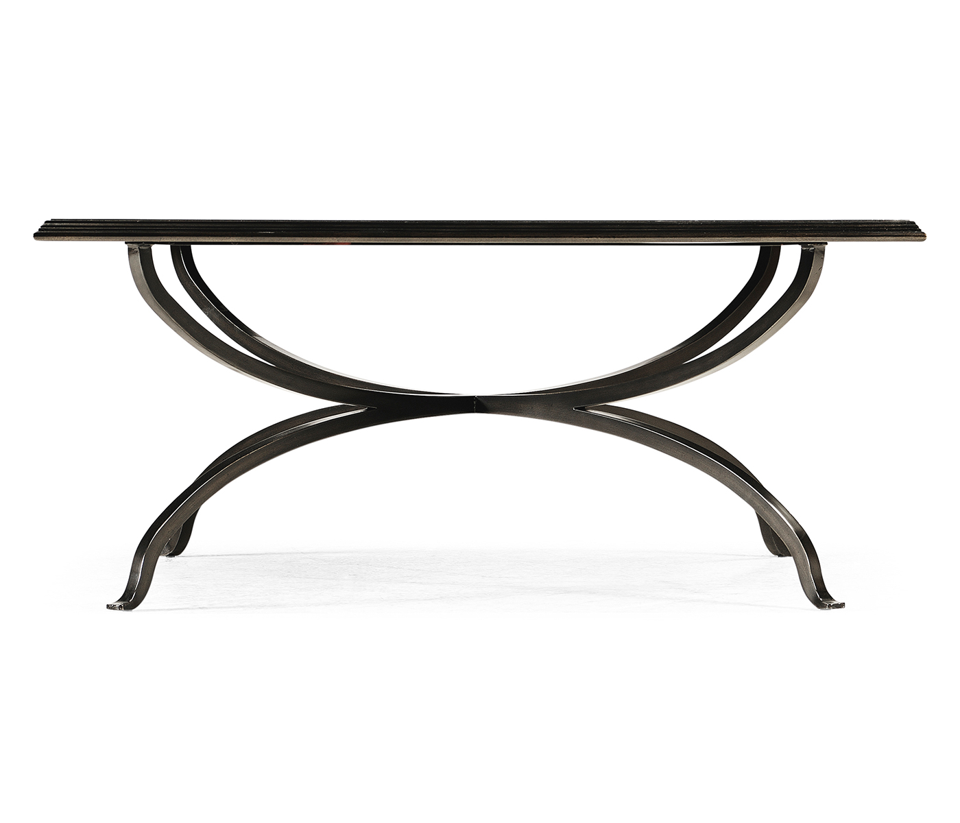Églomisé and Bronze Square Coffee Table