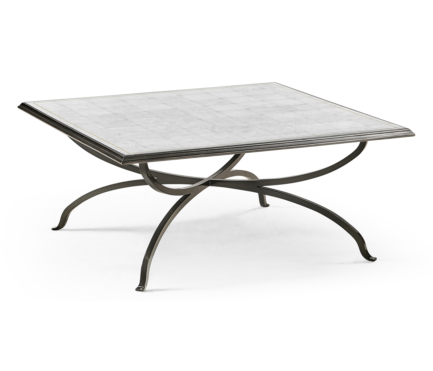 Églomisé and Bronze Square Coffee Table