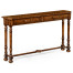 Heavily distressed parquet console with strap handles