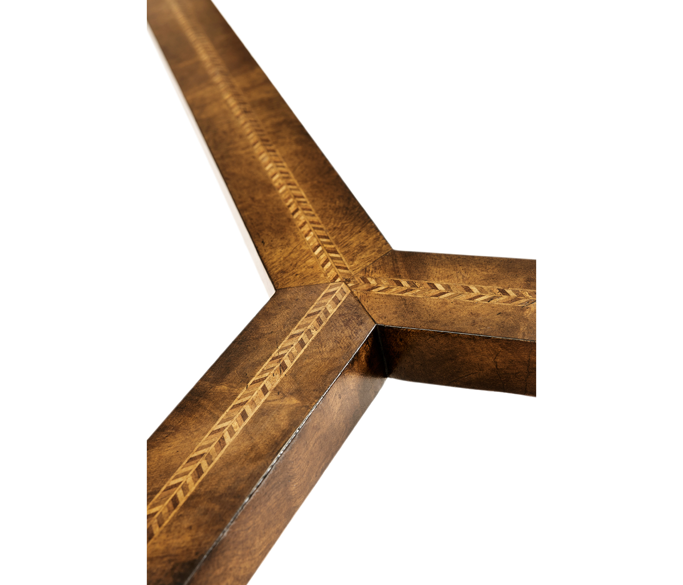 Empire style walnut two drawer console