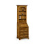 Burl oak slender bookcase bureau