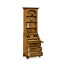 Burl oak slender bookcase bureau