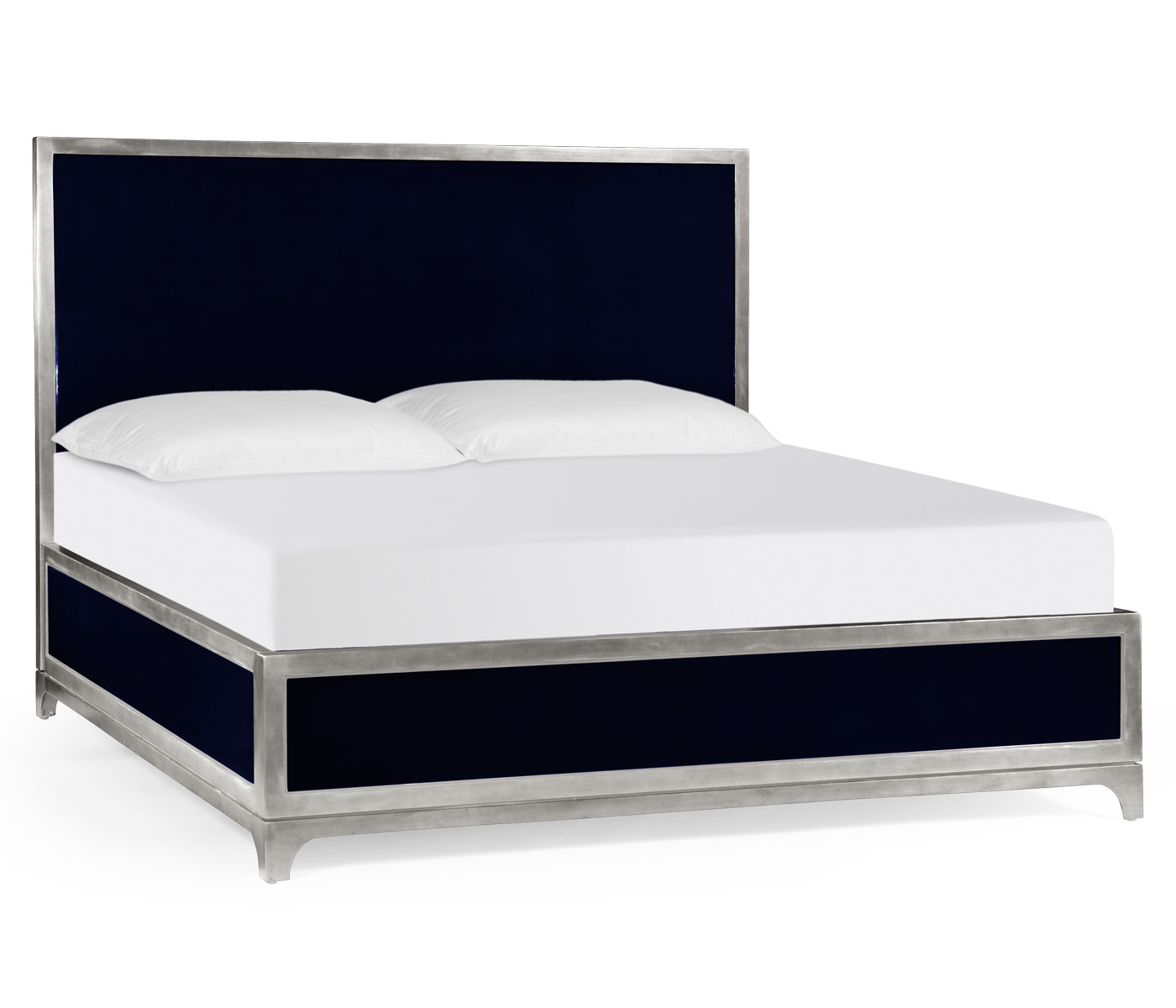 British Navy & Silver UK Queen Bed
