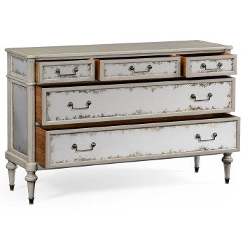 Grey Painted And Antiqued Chest of Drawers