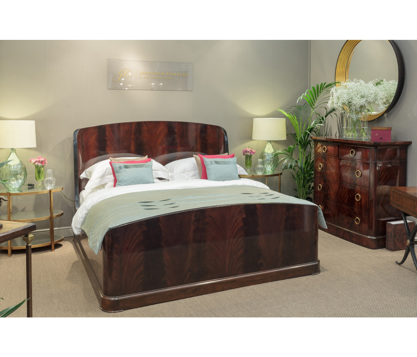 Biedermeier Mahogany US Queen Bed