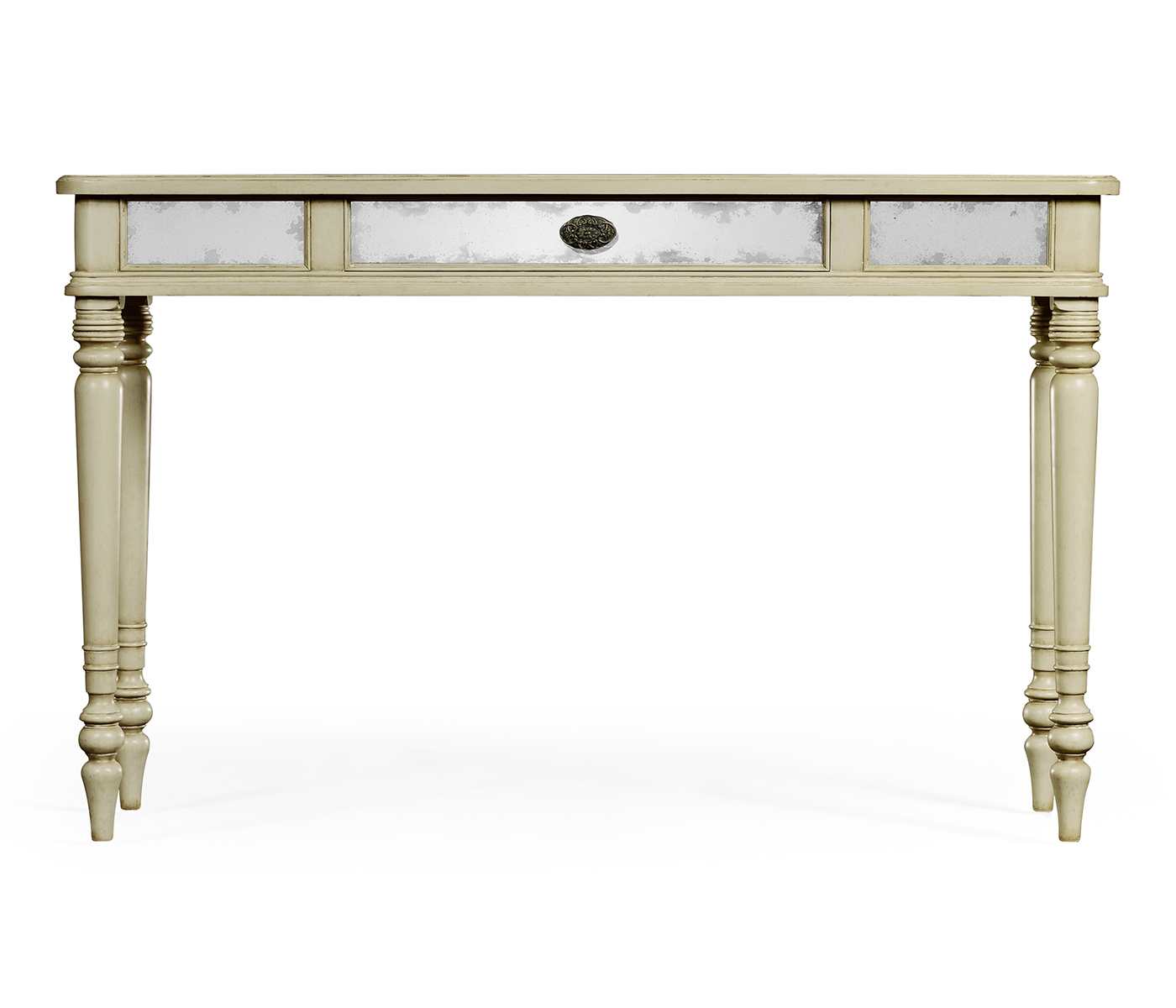 Grey painted and églomisé console