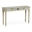 Grey painted and églomisé console