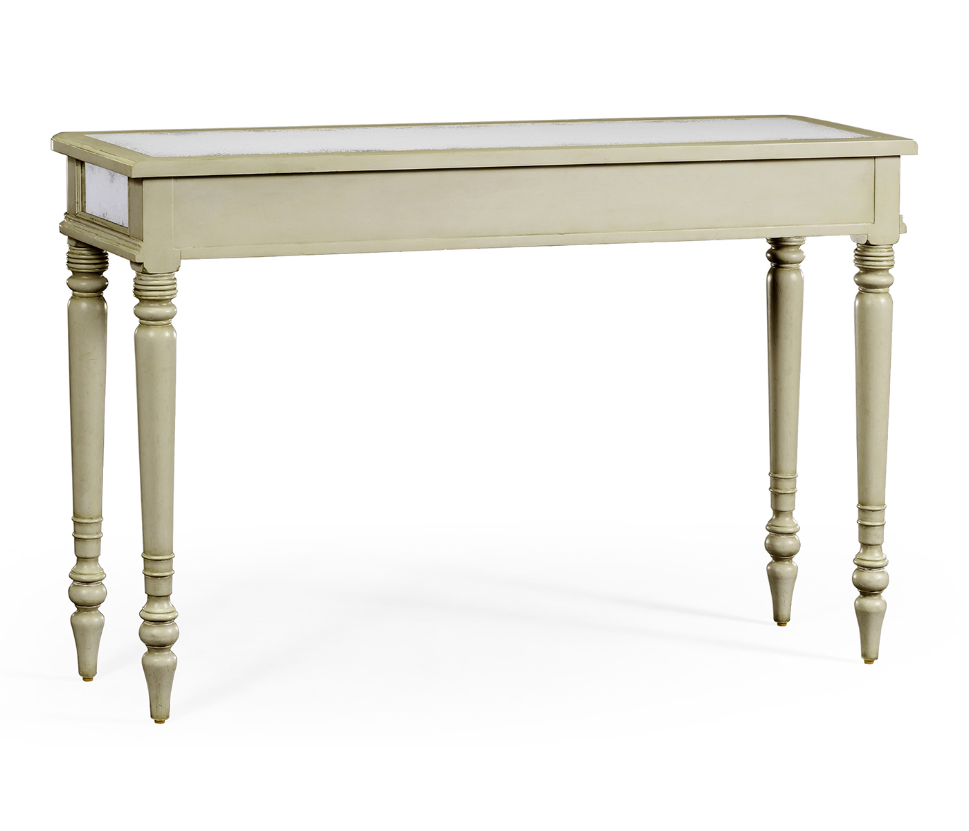 Grey painted and églomisé console