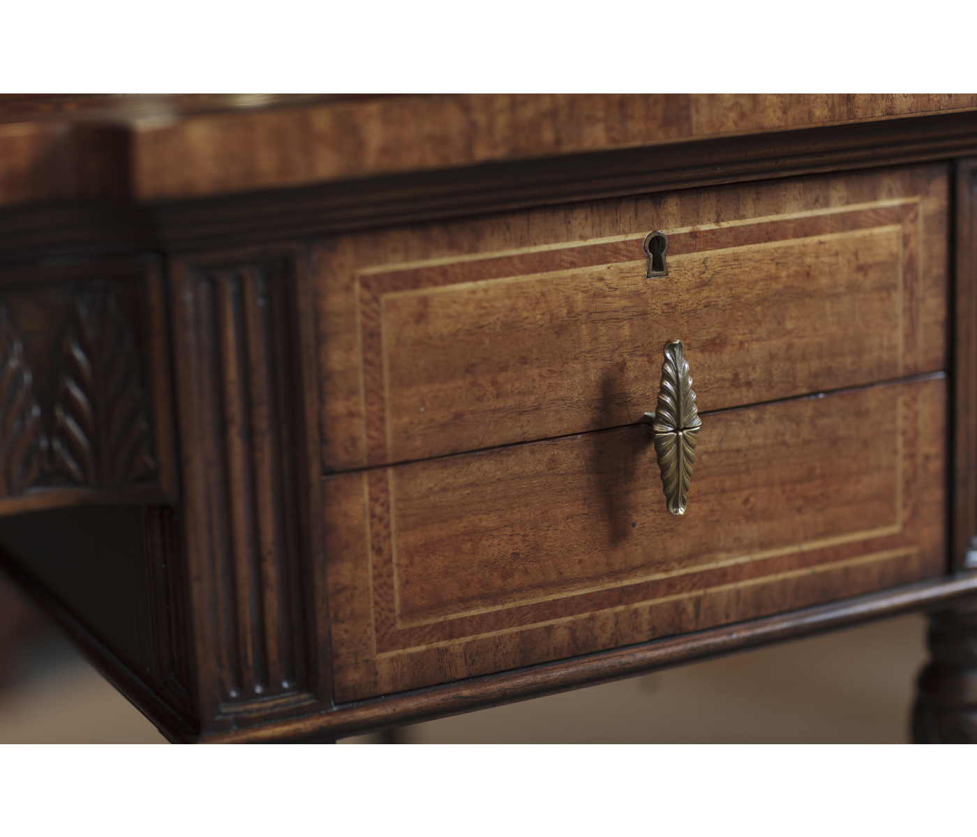 Napoleon III style writing table with fine inlay