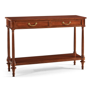 French style Mahogany console with brass gallery