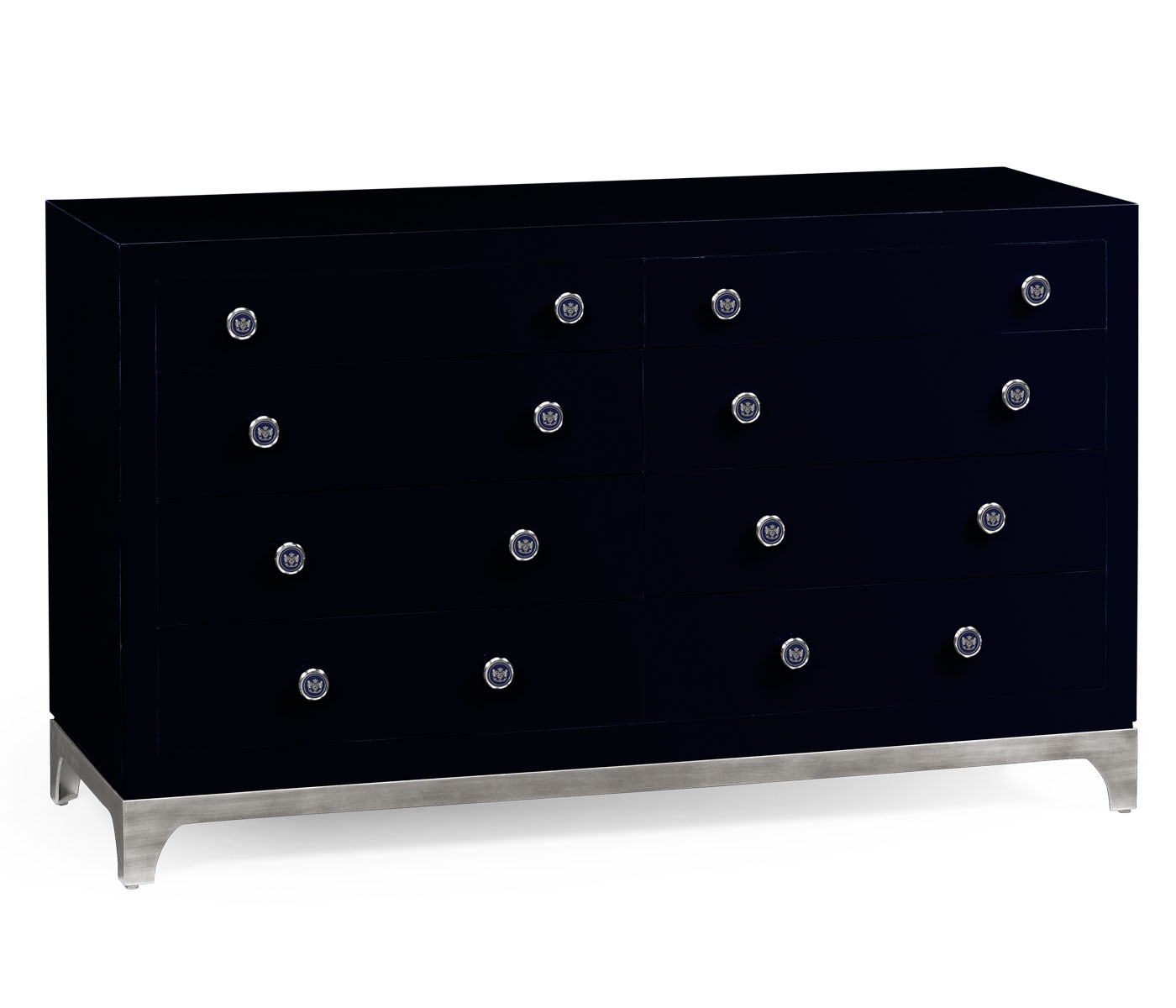 British Navy & Silver Double Low Chest 