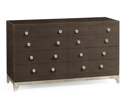 Coffee & Silver Double Low Chest