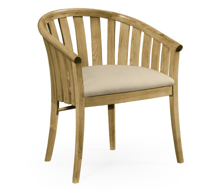 Natural Oak Tub Chair, Upholstered in MAZO