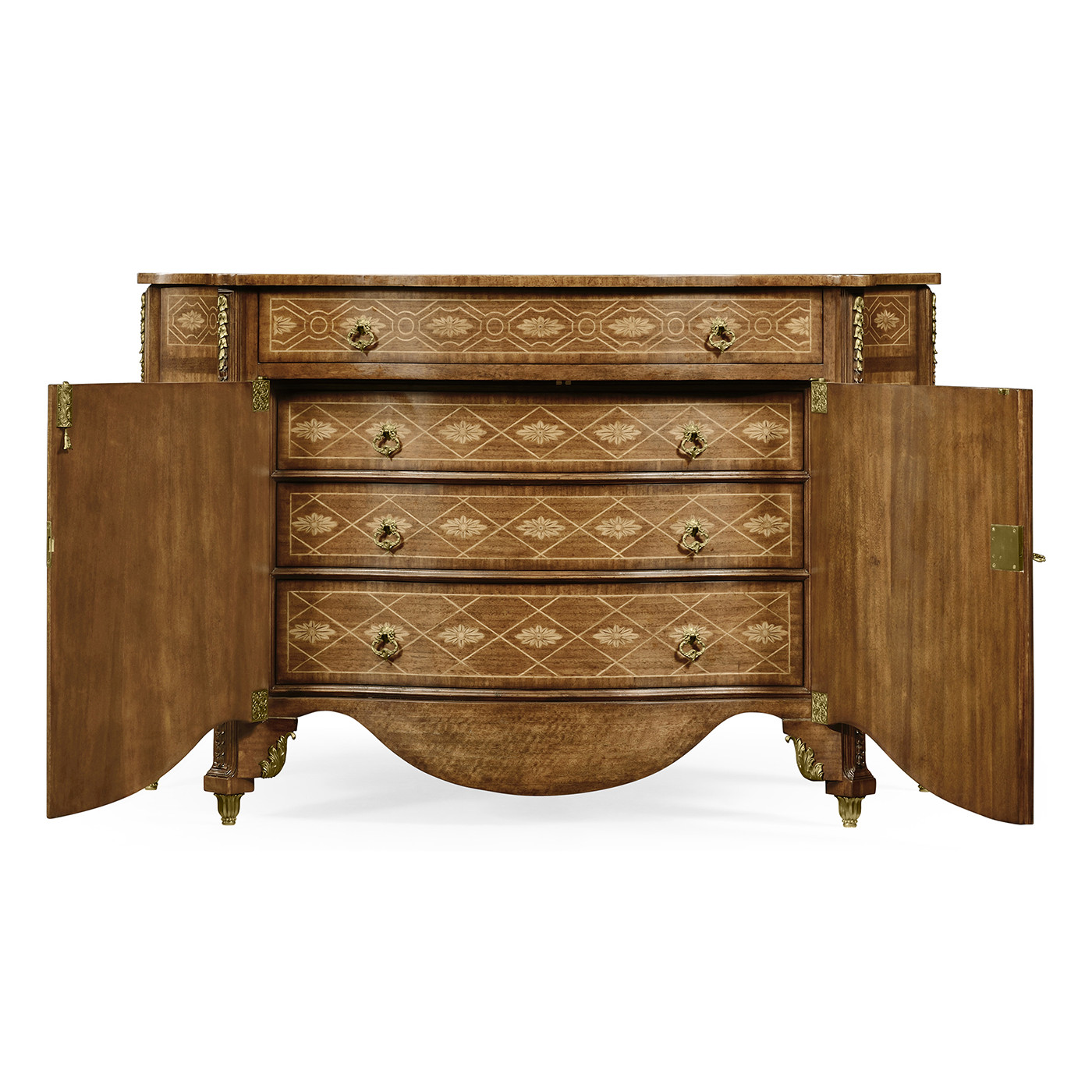Chippendale style commode with fine inlay