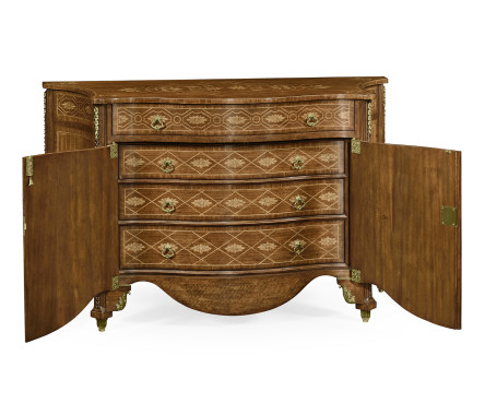 Chippendale style commode with fine inlay