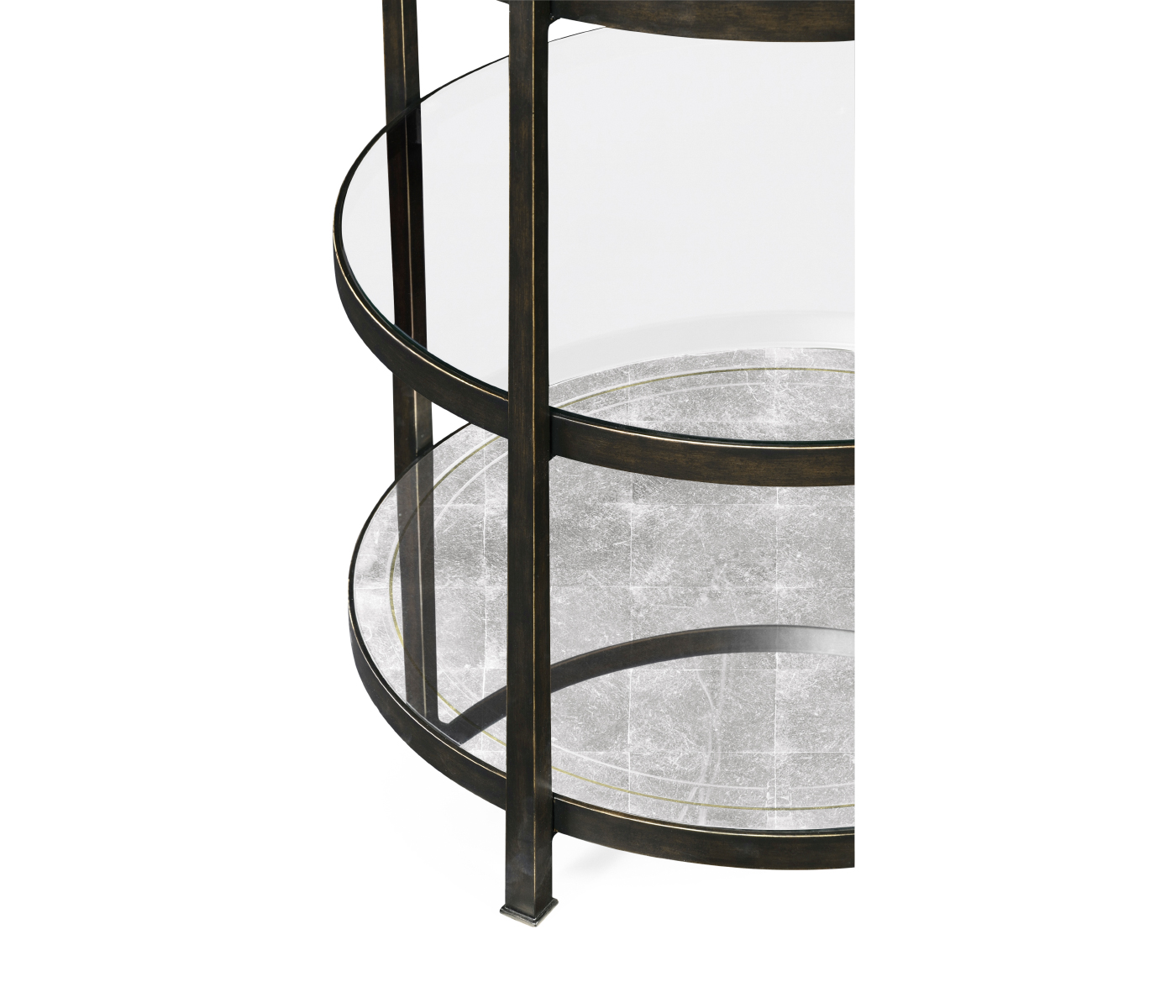 Distressed Bronze Three Tier Table