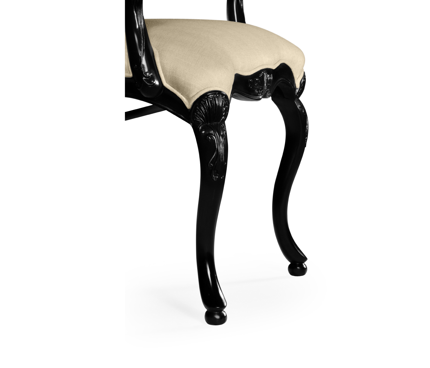 Sheraton Black Oval Back Arm Chair