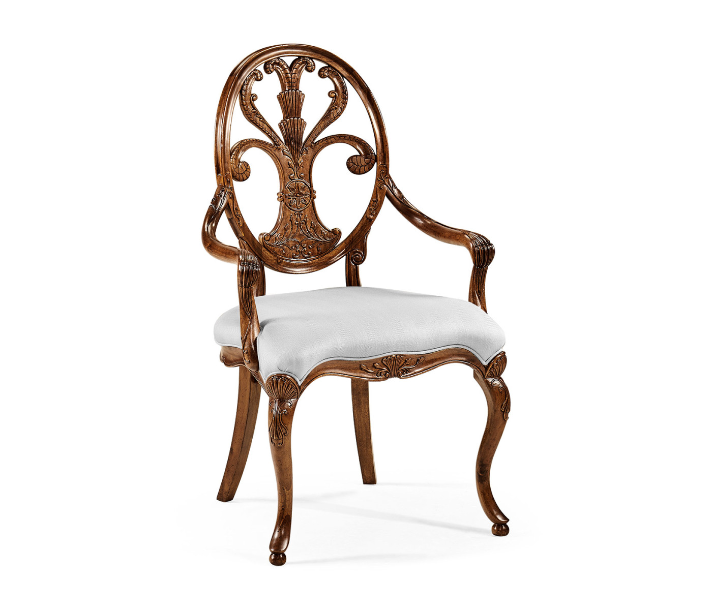 Sheraton Walnut Oval Back Arm Chair