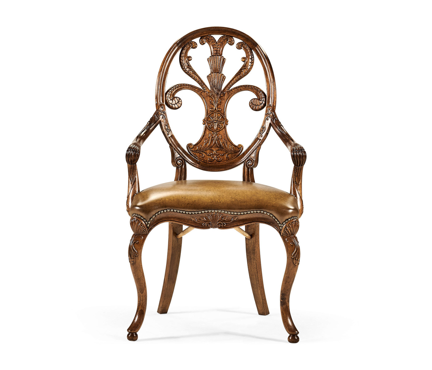 Sheraton Walnut Oval Back Arm Chair