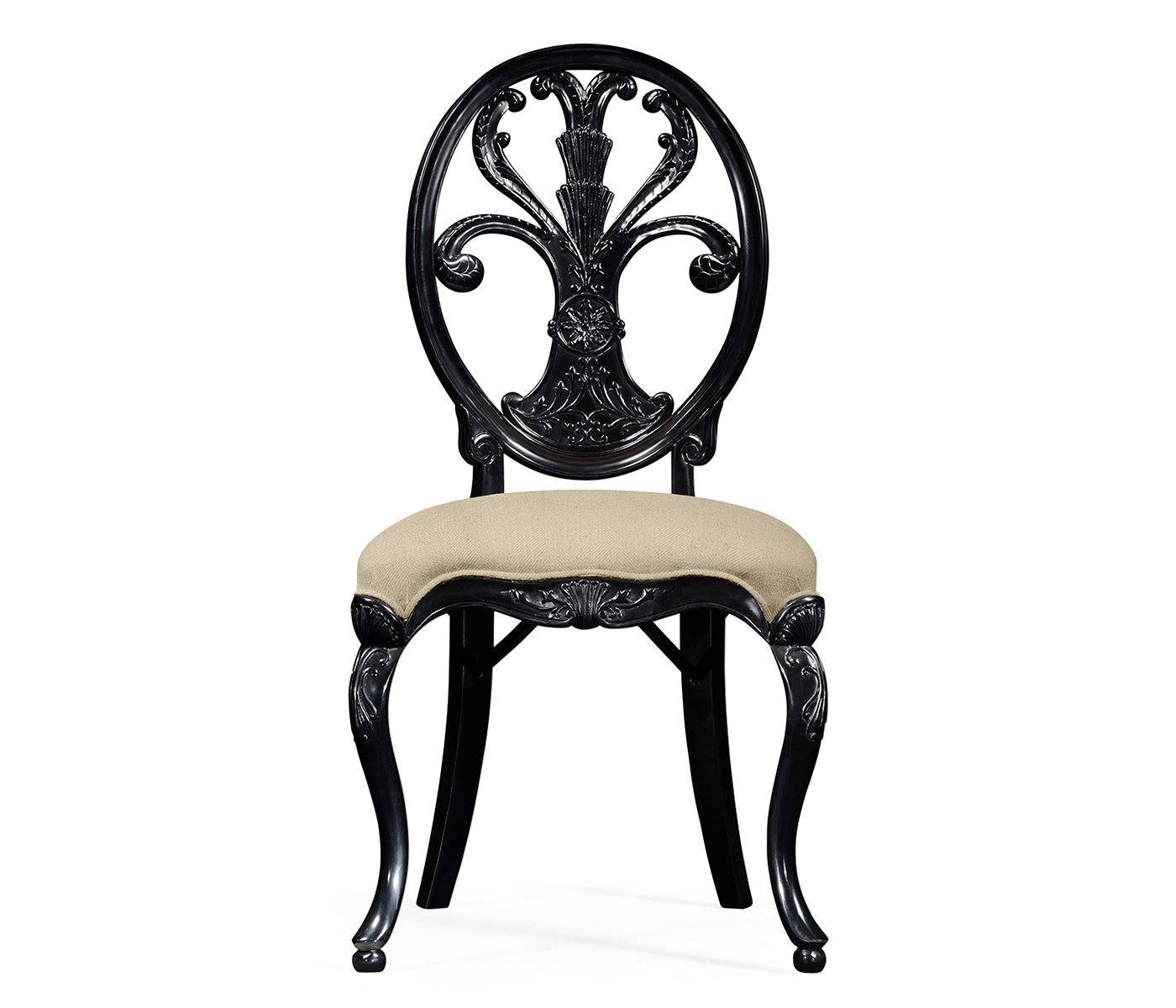 Sheraton Black Oval Back Side Chair