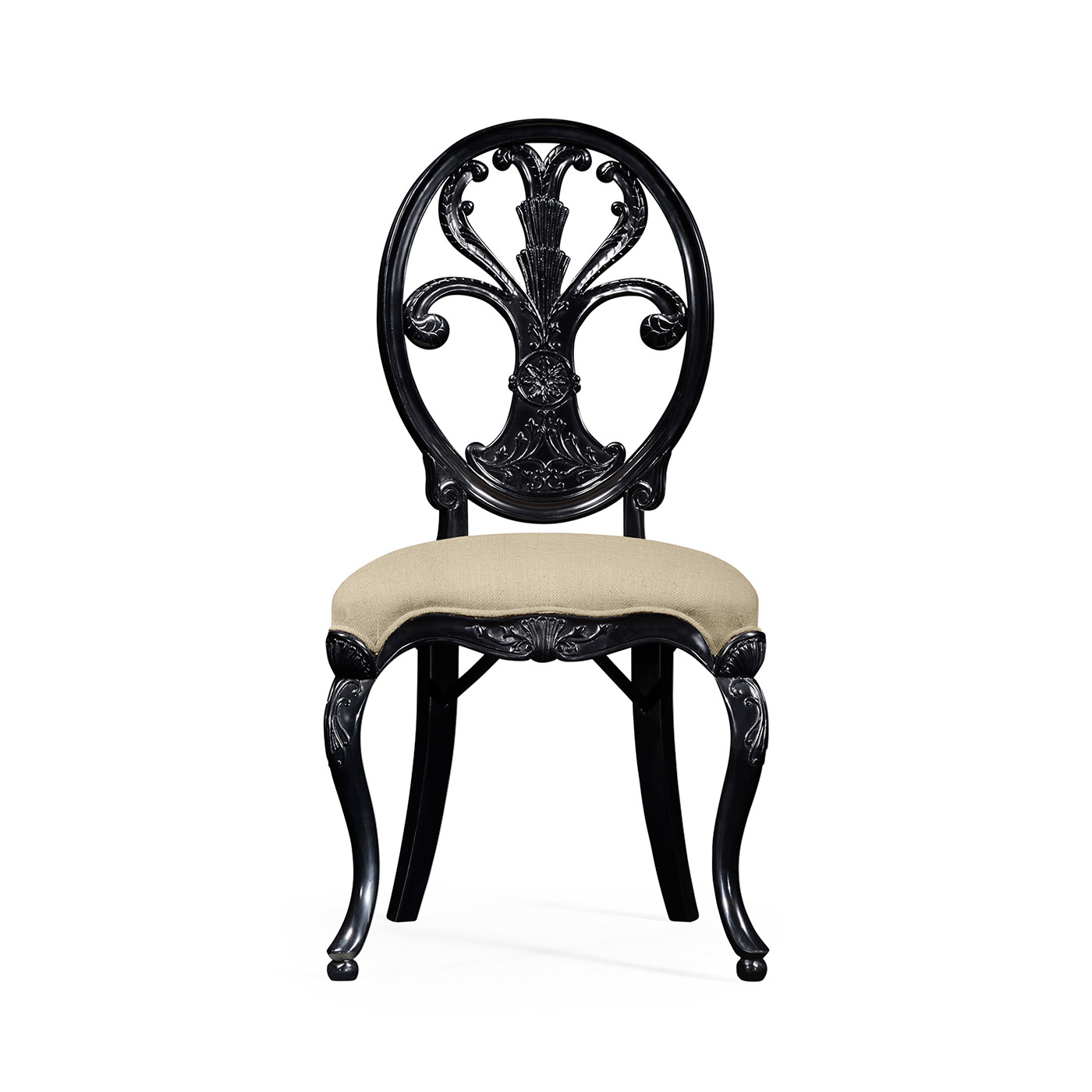 Sheraton Black Oval Back Side Chair