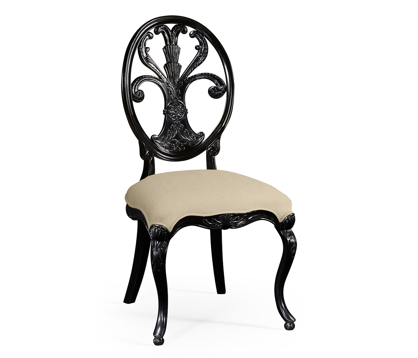 Sheraton Black Oval Back Side Chair