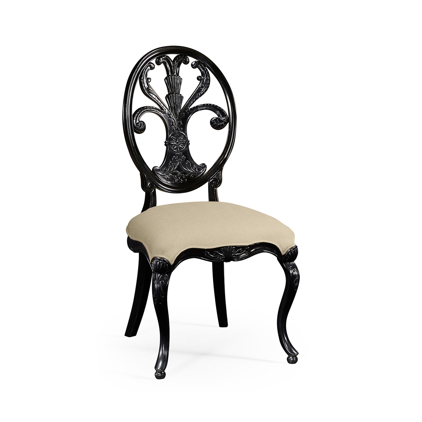 Sheraton Black Oval Back Side Chair