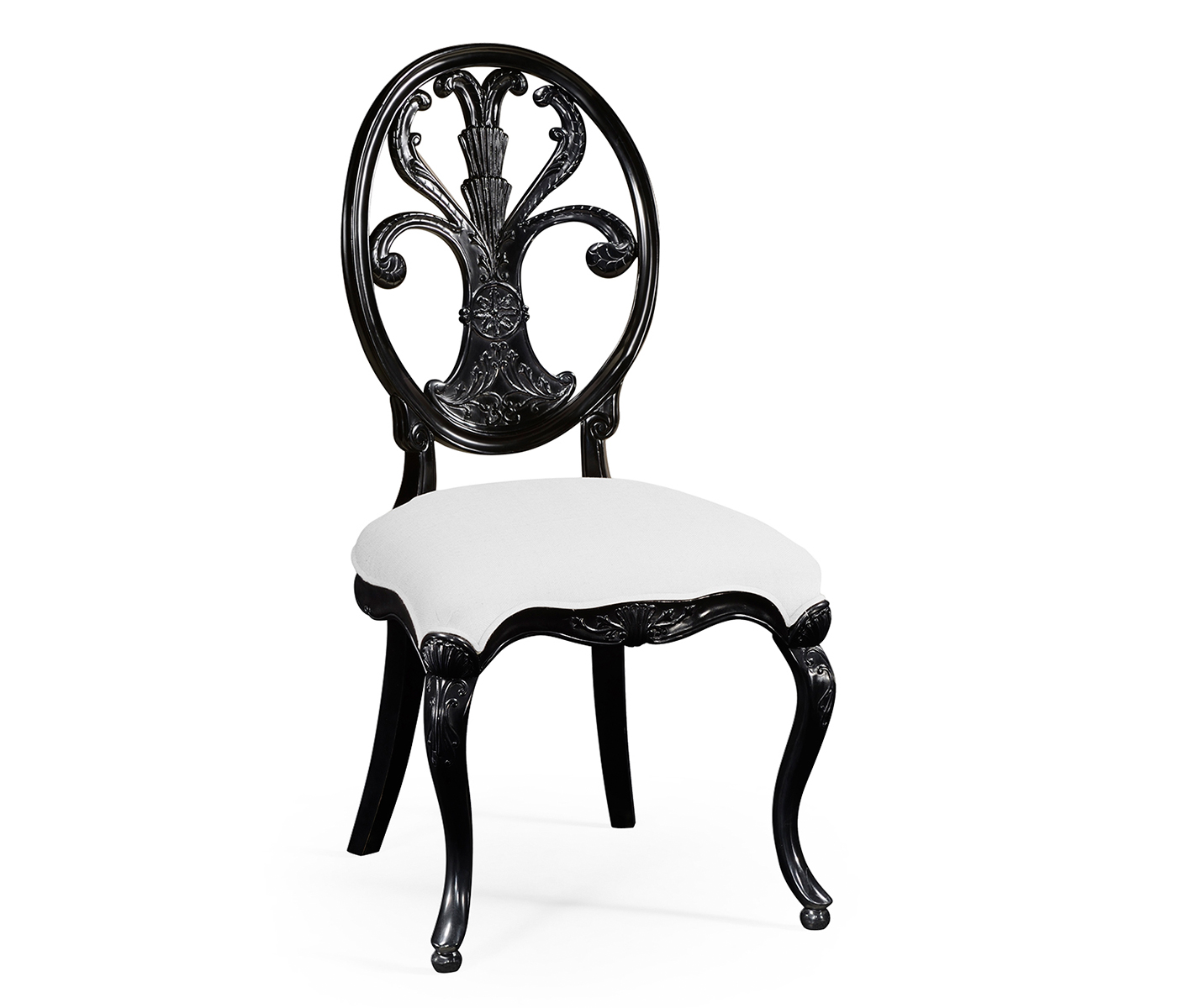Sheraton Black Oval Back Side Chair