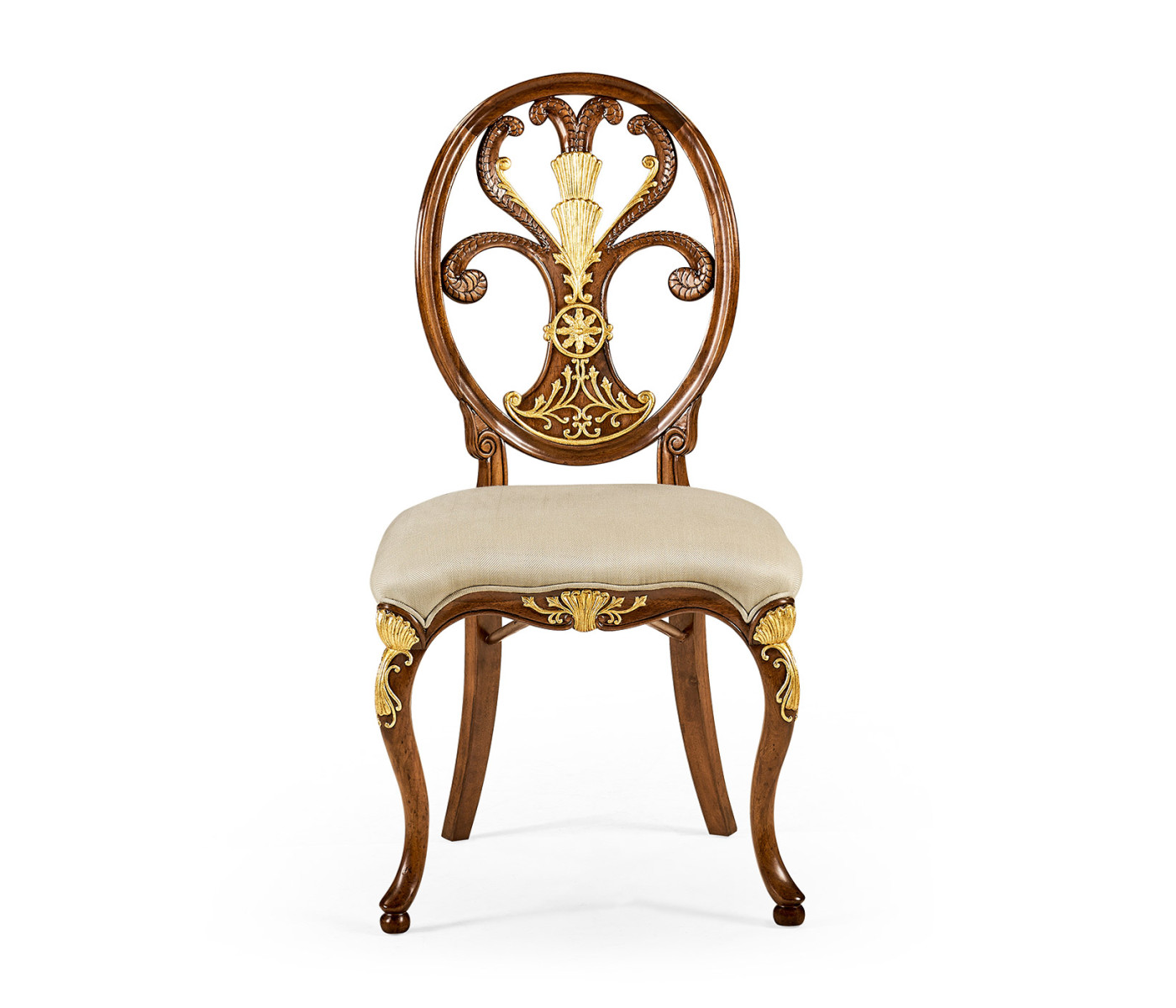 Sheraton Walnut Oval Back Side Chair