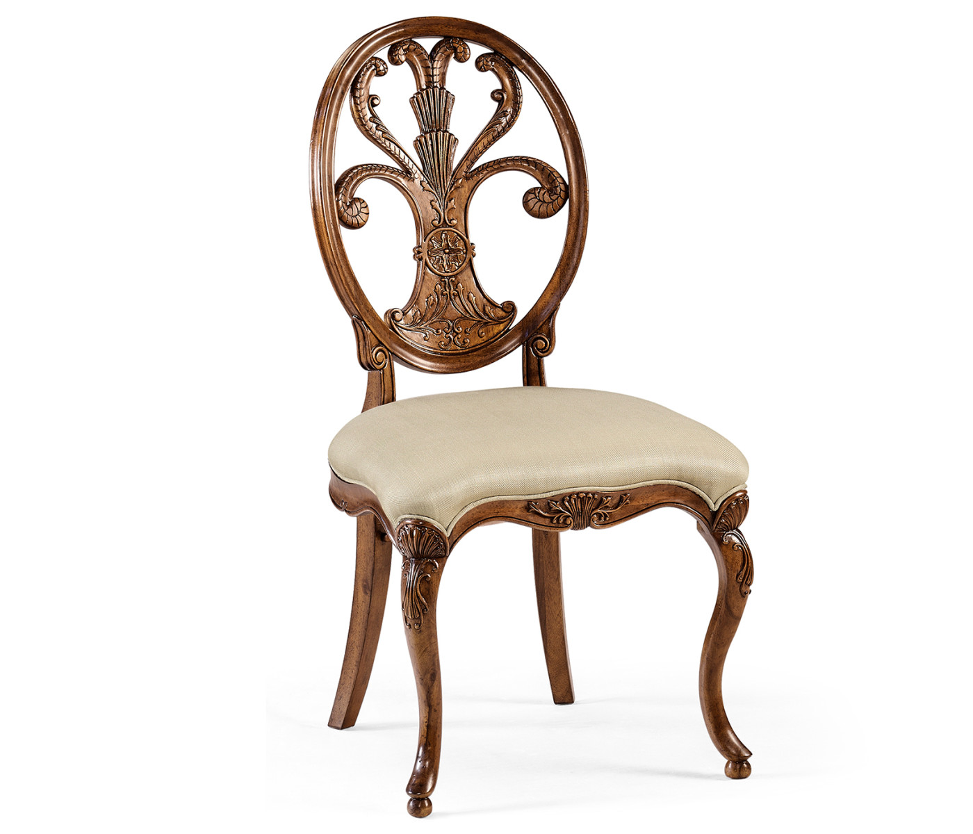 Sheraton Walnut Oval Back Side Chair
