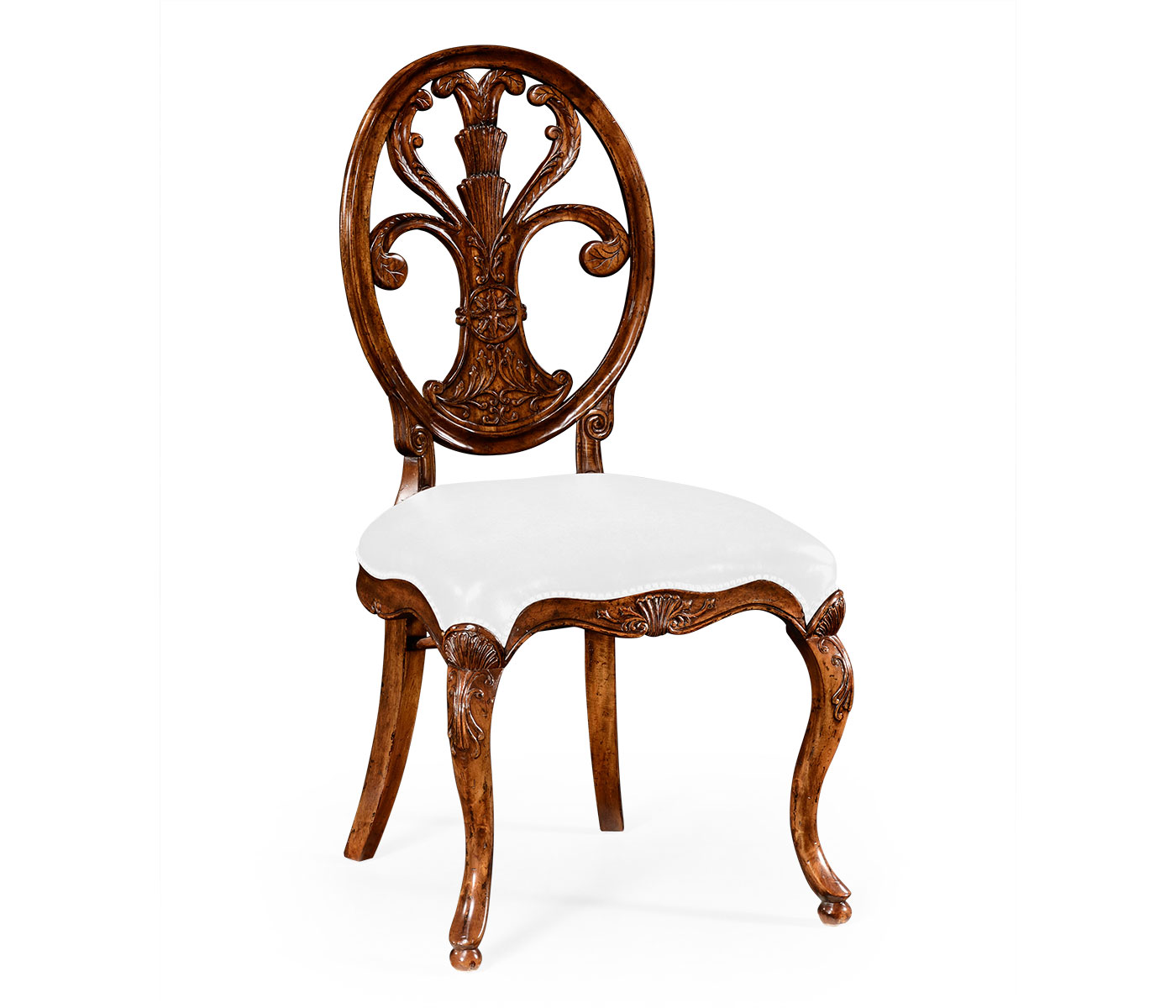 Sheraton Walnut Oval Back Side Chair