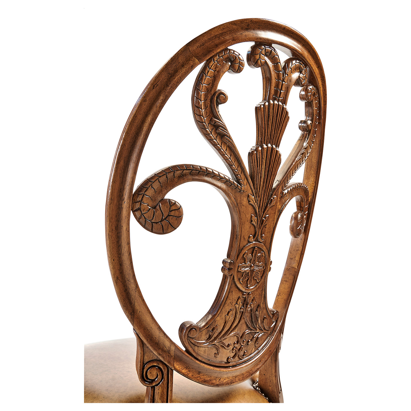 Sheraton Walnut Oval Back Side Chair