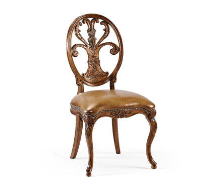Sheraton Walnut Oval Back Side Chair