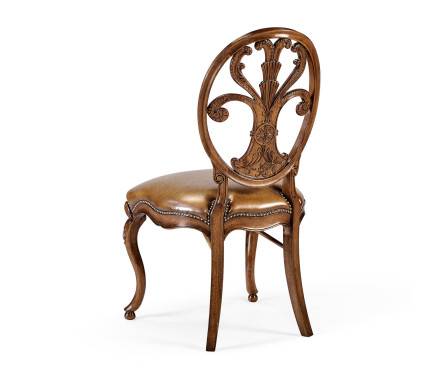 Sheraton Walnut Oval Back Side Chair