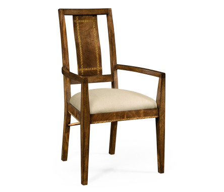 Craftsman's mahogany dining/occasional chair with herringbone inlay detail (Arm)