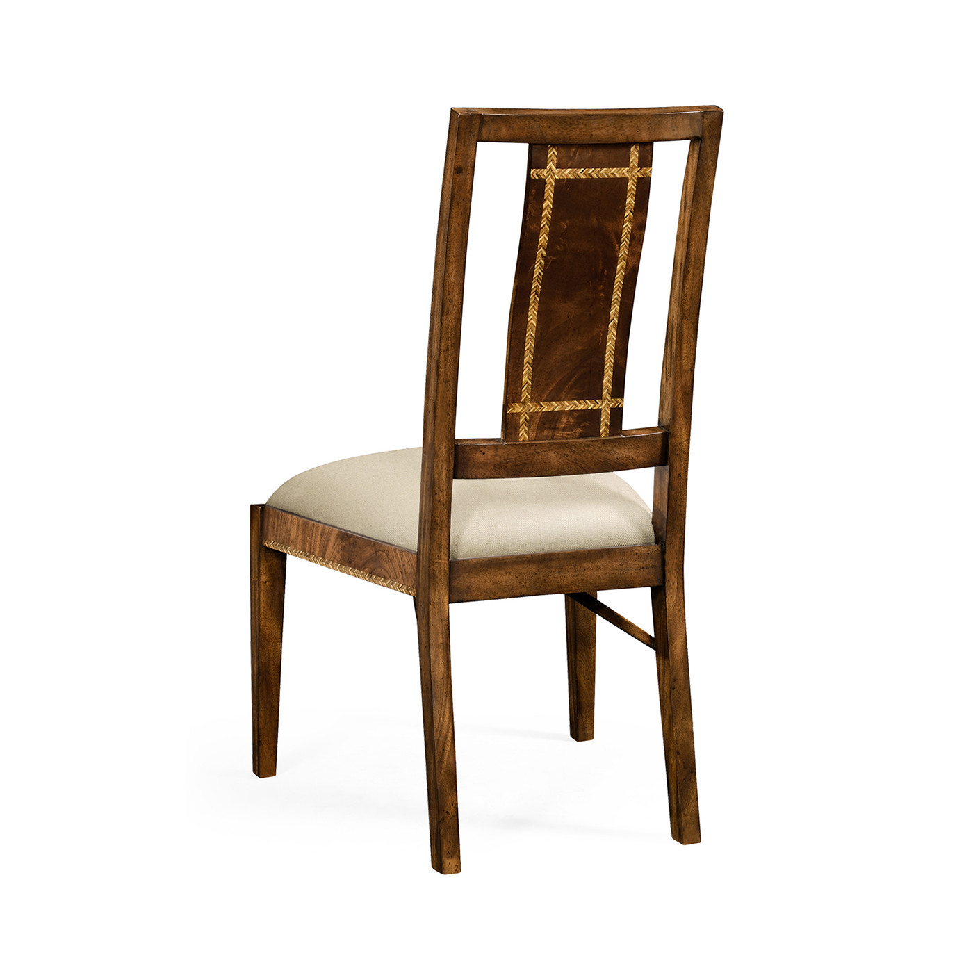 Craftsman's mahogany dining occasional chair with herringbone inlay detail (Side)