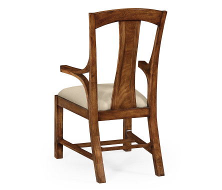 Striped Inlay Arm Chair with Cantilever Arms