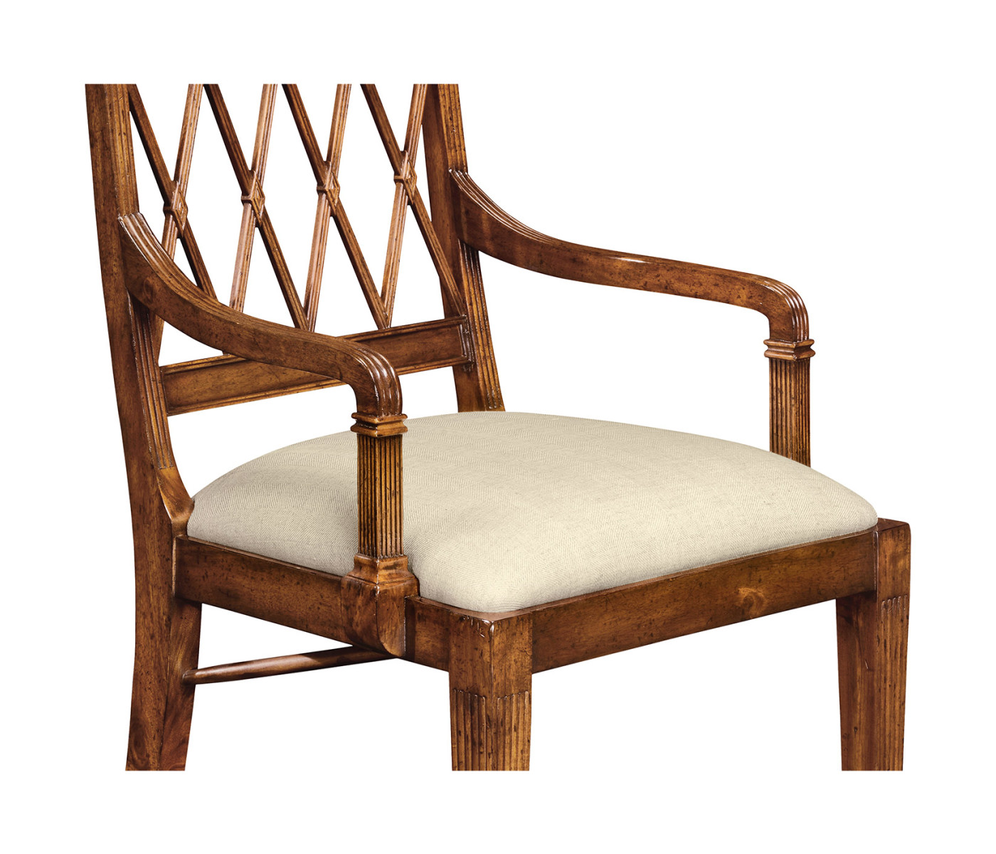 Regency Style Lattice Back Dining Arm Chair